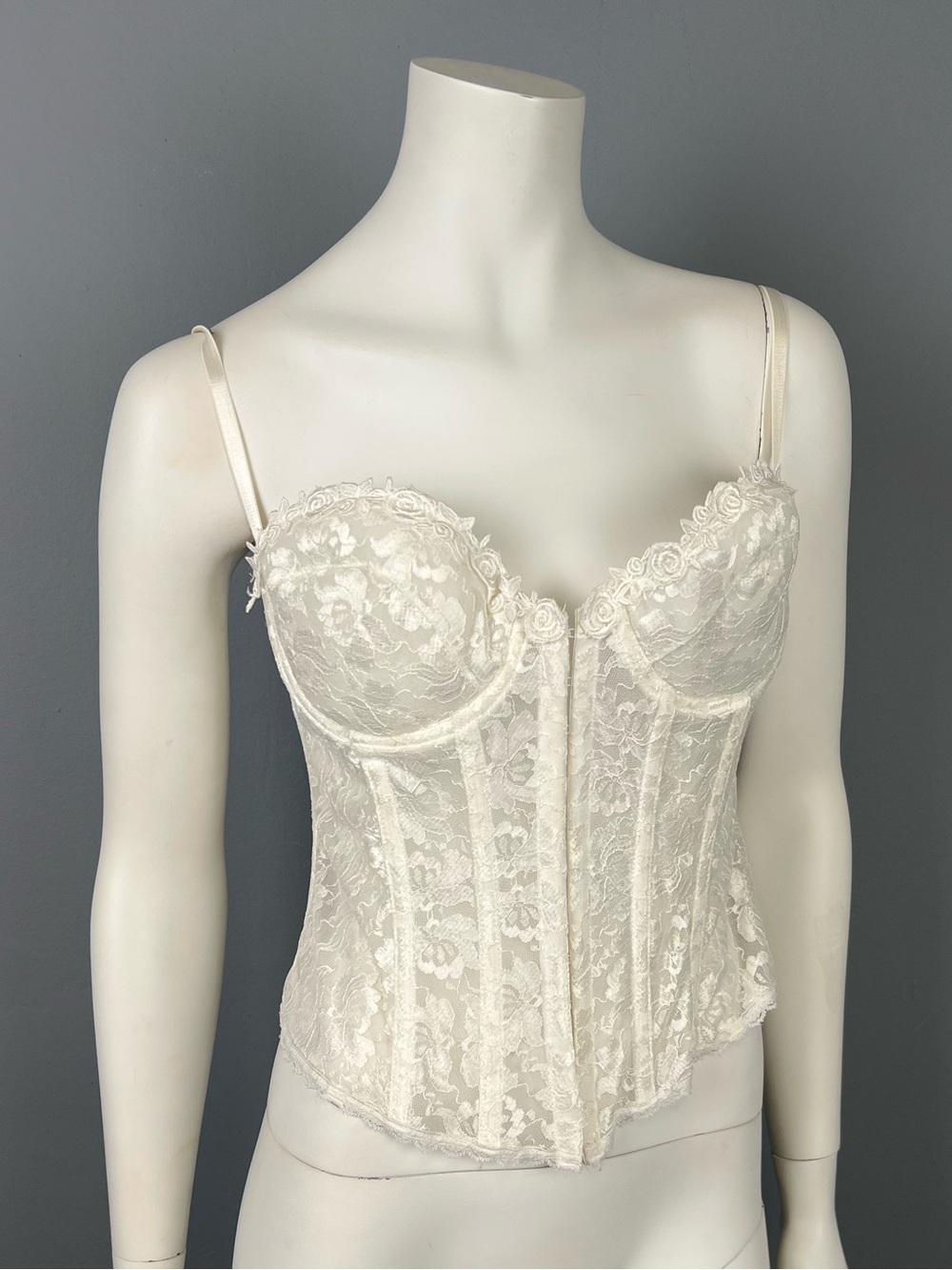 Shirley of Hollywood Vintage Ivory Lace Bustier Corset